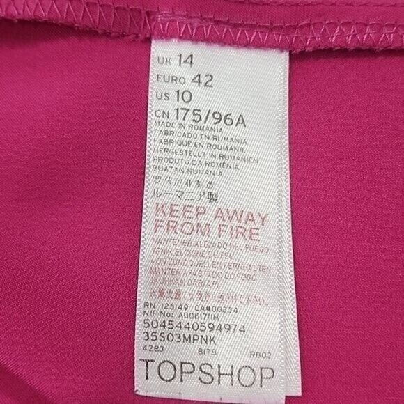 Topshop Pink Silky Slip Mini Dress Party Women's 10 - Picture 5 of 6